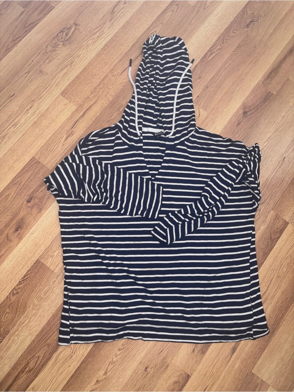 Buffalo David Bitton Striped Hooded Top - Black & White